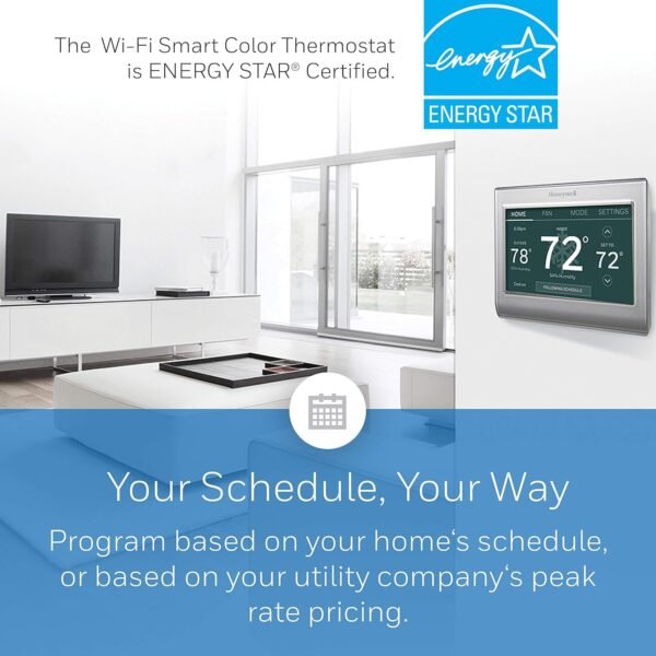 1740963498_81rzABXsV2L._AC_SL1500_.jpg Honeywell Home RTH9585WF1004 Wi-Fi Smart Color Thermostat, 7 Day Programmable, Touch Screen, Energy Star, Alexa Ready
