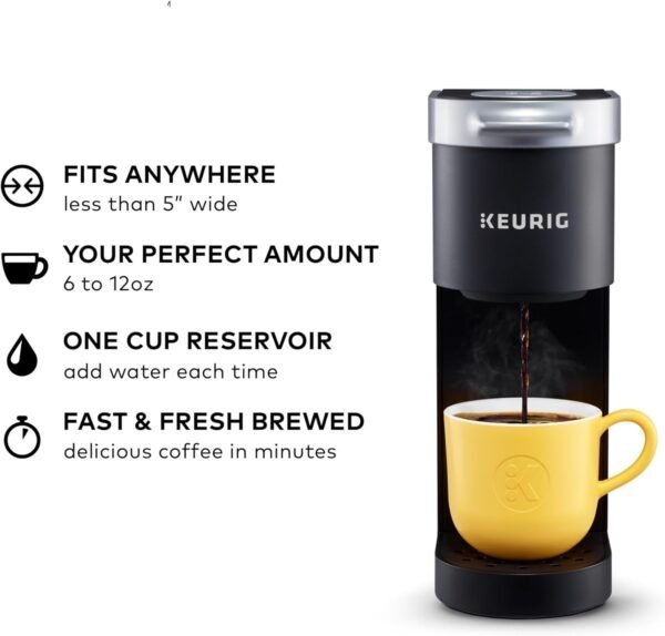 1740966673_61MTgYZf7AL._AC_SL1500_.jpg Keurig K-Mini Single Serve K-Cup Pod Coffee Maker, 6 to 12oz Brew size, with Cord Storage, Perfect for Small Spaces, Black
