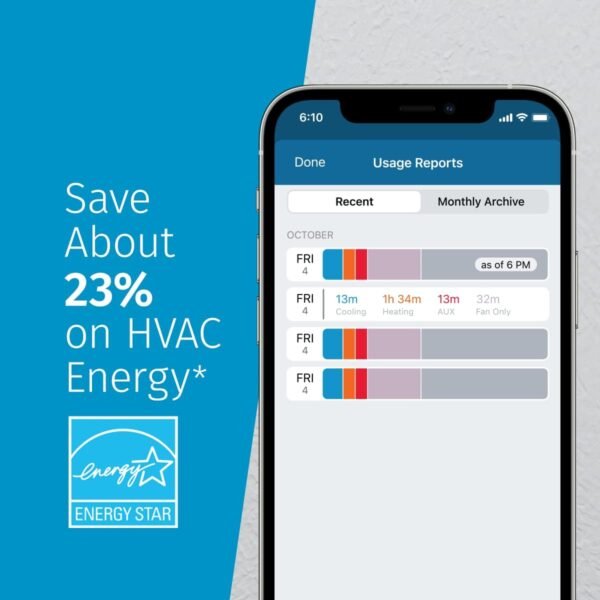 1740986165_61nJiXZuSYL._AC_SL1200_.jpg EMERSON Sensi Touch Wi-Fi Smart Thermostat with Touchscreen Color Display, Works with Alexa, Energy Star Certified, C-wire Required, ST75W , White