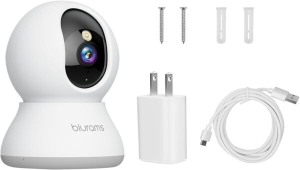 5138CK3vyjL._AC_SL1218_.jpg blurams Indoor Camera 2K, Cameras for Home Security 5GHz, 360° Pet Camera w/Motion Tracking, Phone App, 2-Way Audio, IR Night Vision, Siren, Works with Alexa & Google Assistant