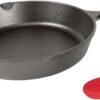 5171PN2riwL._AC_SL1250_.jpg Lodge Cast Iron Skillet with Red Silicone Hot Handle Holder, 12-inch