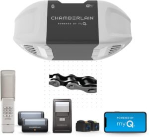 51D228JxvKL._AC_SL1001_.jpg Chamberlain C2405 MYQ Smart Garage Door Opener, Chain Drive, 1/2-HP Motor, Dual Light - Quantity 1