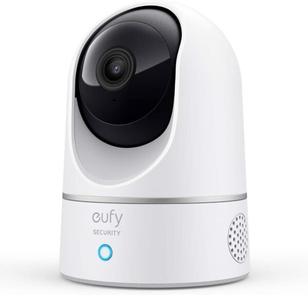 51RAiKC4hgL._AC_SL1500_.jpg eufy Security Indoor Cam E220, Camera for home Security, Pan & Tilt, Dog/Pet Camera, 2K Wi-Fi Plug-in, Motion Tracking, Motion Only Alerts, Night Vision, HomeBase 3 Compatible, Voice Assistant Support