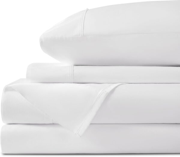 51kjzRTPShL._AC_SL1500_.jpg LBRO2M 100% Egyptian Cotton Sheets Set 1000 Thread Count,Queen Size Bed Sheet 4 Piece Sets,Long Staple,16 Inches Deep Pocket,All Season,Bedding Super Soft Breathable,Sateen Weave(White)