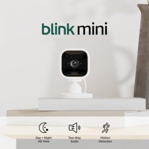 51vncWY4ROL._SL1000_.jpg Blink Mini - Compact indoor plug-in smart security camera, 1080p HD video, night vision, motion detection, two-way audio, easy set up, Works with Alexa – 1 camera (White)