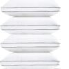 51x0qp5MqvL._AC_SL1500_.jpg LANE LINEN Pillows Standard Size Set of 4 (20"x26") - Soft Gusseted Bed Pillow for Back, Stomach or Side Sleepers - Hotel Quality Down Alternative Standard Pillows Pack of 4 - White