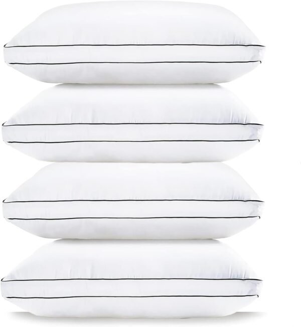 51x0qp5MqvL._AC_SL1500_.jpg LANE LINEN Pillows Standard Size Set of 4 (20"x26") - Soft Gusseted Bed Pillow for Back, Stomach or Side Sleepers - Hotel Quality Down Alternative Standard Pillows Pack of 4 - White