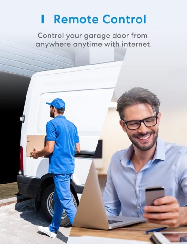 614sgzuhPML._AC_SL1500_.jpg meross Smart Garage Door Opener Remote, Compatible with Apple HomeKit, Amazon Alexa, Google Assistant, SmartThings, Multiple Notification Modes, No Hub Needed
