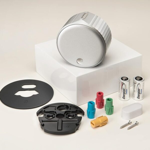 615dh1EVZ2L._AC_SL1500_.jpg August Home Silver Wi-Fi Smart Lock – Keyless Entry, Electronic Door Lock, Easy Installation on Existing Deadbolt