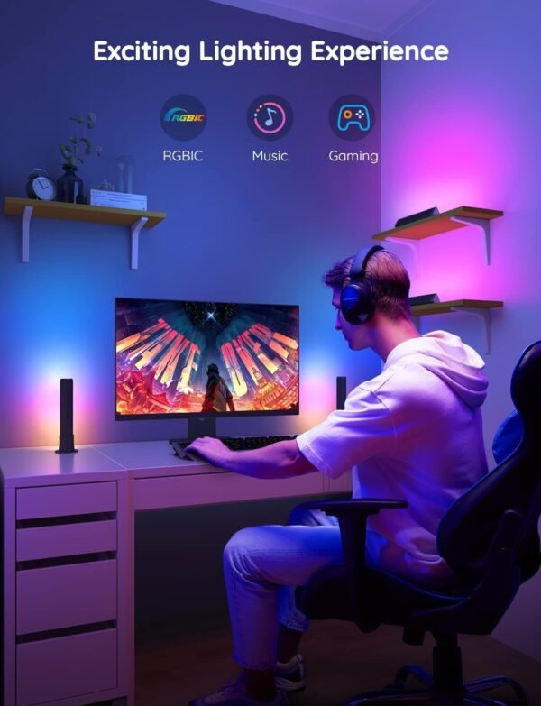 615vwriguRL._AC_SL1500_.jpg Govee Smart LED Light Bars, Work with Alexa and Google Assistant, RGBICWW WiFi TV Backlights with Scene and Music Modes for Gaming, Pictures, PC, Room Decoration