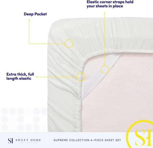 617ypl3ofML._AC_SL1500_.jpg 1800 Thread Count Sheet Set – Soft Egyptian Quality Brushed Microfiber Sheets – Luxury Bedding Set with Flat Sheet, Fitted Sheet, Pillow Cases, King, Ivory, Sheet Set