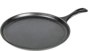 61As2ZUM8L._AC_SL1500_.jpg Lodge L9OG3 Cast Iron Round Griddle, Pre-Seasoned, 10.5-inch