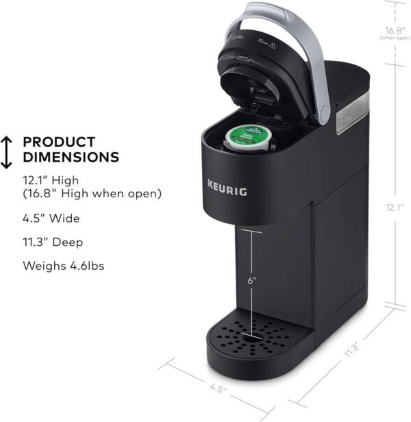 61D4qJxcucL._AC_SL1500_.jpg Keurig K-Mini Single Serve K-Cup Pod Coffee Maker, 6 to 12oz Brew size, with Cord Storage, Perfect for Small Spaces, Black