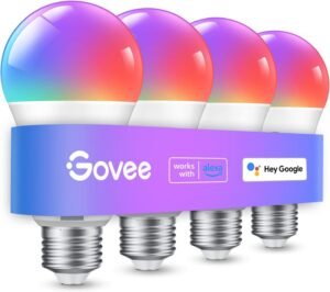 61G5-oBZmzL._AC_SL1489_.jpg Govee Smart Light Bulbs, Color Changing Light Bulb, Work with Alexa and Google Assistant, 16 Million Colors RGBWW, WiFi & Bluetooth LED Light Bulbs, Music Sync, A19, 800 Lumens, 4 Pack
