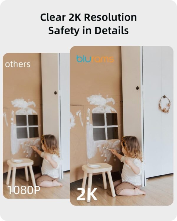 61MImxA1RXL._AC_SL1500_.jpg blurams Indoor Camera 2K, Cameras for Home Security 5GHz, 360° Pet Camera w/Motion Tracking, Phone App, 2-Way Audio, IR Night Vision, Siren, Works with Alexa & Google Assistant