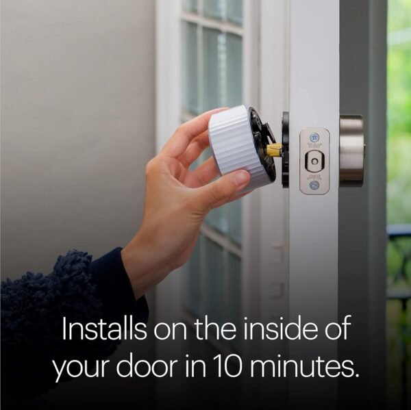 61MgfyKFgL._AC_SL1500_.jpg August Home Silver Wi-Fi Smart Lock – Keyless Entry, Electronic Door Lock, Easy Installation on Existing Deadbolt