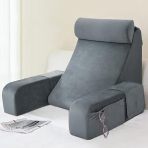 61MtbLhBhL._AC_SL1500_.jpg ENITYA Reading Pillow for Sitting in Bed Adult, Back Pillow for Bed Sitting up, Reading & Bed Rest Pillows for Watching TV/Reading/Gaming/Resting in Bed, Couch or Floor, Medium 19"(Grey)