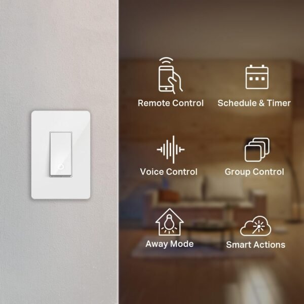 61NKNKhN-TL._SL1000_.jpg Kasa Smart Light Switch HS200P3, Single Pole, Needs Neutral Wire, 2.4GHz Wi-Fi Light Switch Works with Alexa and Google Home, UL Certified, No Hub Required, 3 Count -Pack of 1 , White