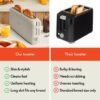 61Oi-ixpKML._AC_SL1080_.jpg bella 2 Slice Slim Toaster, Fits-anywhere™ Kitchenware, 6 Setting Shade Control with Reheat & Cancel Buttons, Removable Crumb Tray, 10” Long Slot, Anti Jam & Auto Shutoff, 900 Watt, Oatmilk