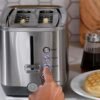 61RGV6WOPL._AC_SL1280_.jpg GE 2 Slice Stainless Steel Toaster, Extra Wide Slots for Toasting Bagels, Breads, Waffles & More, 7 Adjustable Shade Settings, Removable Crumb Tray, Countertop Kitchen Essentials, 850 Watts