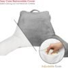 Nestl Reading Pillow Standard Bed Pillow, Back Pillow for Sitting in Bed Shredded Memory Foam Chair Pillow, Reading & Bed Rest Pillows Grey Back Pillow for Bed, Bed Chair Arm Pillow with Pockets
