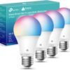 61Y-TtwpVIL._AC_SL1500_.jpg Kasa Smart Light Bulbs, Full Color Changing Dimmable Smart WiFi Bulbs Compatible with Alexa and Google Home, A19, 9W 800 Lumens,2.4Ghz only, No Hub Required, 4 Count (Pack of 1), Multicolor (KL125P4)