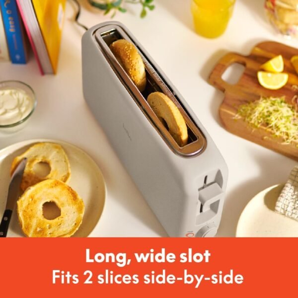 61a2E-zCBML._AC_SL1080_.jpg bella 2 Slice Slim Toaster, Fits-anywhere™ Kitchenware, 6 Setting Shade Control with Reheat & Cancel Buttons, Removable Crumb Tray, 10” Long Slot, Anti Jam & Auto Shutoff, 900 Watt, Oatmilk