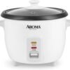 61m6eAej0ML._AC_SL1500_.jpg Aroma Housewares Aroma 6-cup (cooked) 1.5 Qt. One Touch Rice Cooker, White (ARC-363NG), 6 cup cooked/ 3 cup uncook/ 1.5 Qt.