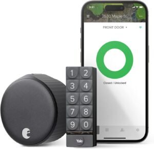 61pToPR1whL._AC_SL1500_.jpg August Home Wi-Fi Smart Lock & Keypad – Keyless Entry Door Lock, Remote Access, & Smart Home Integration – Matte Black