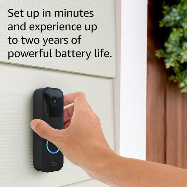 61tbQhE0avL._AC_SL1000_.jpg Blink Video Doorbell (newest model) + Sync Module 2 | Two-year battery life, Two-way audio, HD video, motion and chime app alerts and Alexa enabled — wired or wire-free (White)