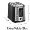 Hamilton Beach 2 Slice Extra Wide Slot Toaster with Bagel & Defrost Settings, Shade Selector, Toast Boost, Auto Shutoff, Black & Stainless Steel (22633)