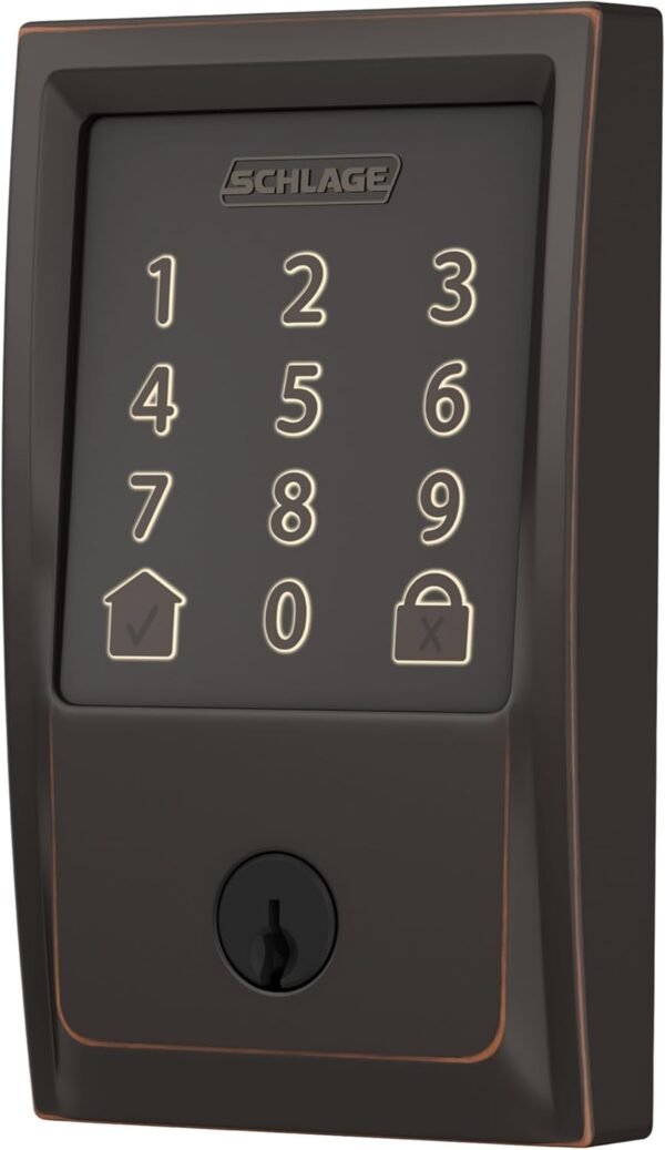 61zEw42C6zL._AC_SL1500_.jpg Schlage Encode Smart WiFi Deadbolt with Century Trim In Aged Bronze