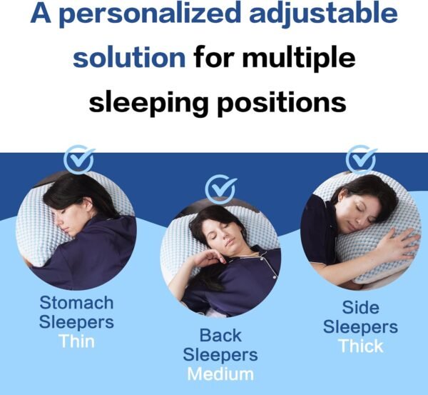71gP9Rn85L._AC_SL1500_.jpg EASELAND Firm Pillow Shredded Memory Foam(Adjustable Loft), Cooling Breathable for Sleeping Queen Size 2 Pack