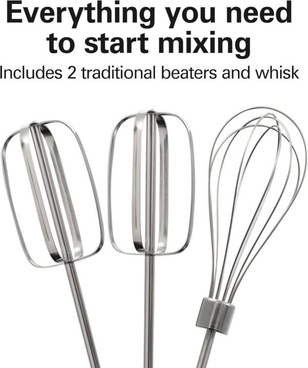 71jEvsWNCL._AC_SL1500_.jpg Hamilton Beach 6-Speed Electric Hand Mixer with Whisk, Traditional Beaters, Snap-On Storage Case, 250 Watts, White
