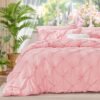 71-4II0vA0L._AC_SL1500_.jpg BEDELITE Pink Boho Comforter Set Queen – 3-Piece Pintuck Bedding, Lightweight & Warm, Soft All-Season Comforter with 2 Pillowcases
