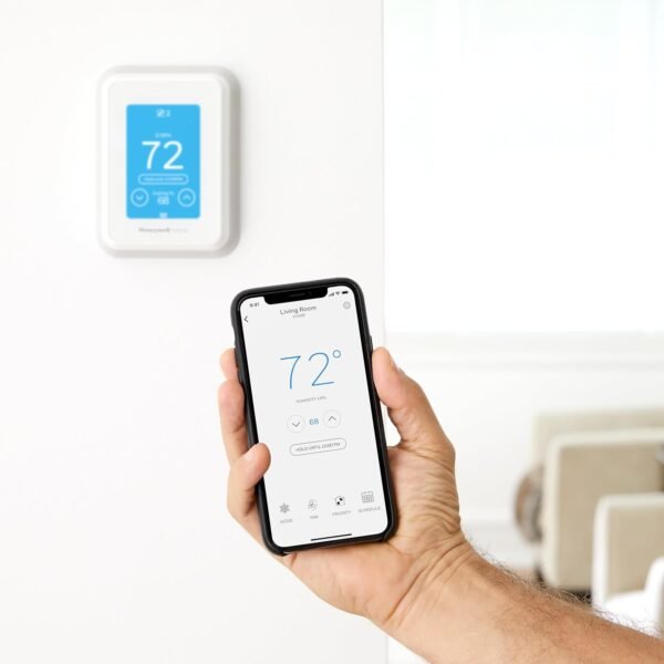 71-blhuEdGL._AC_SL1500_.jpg Honeywell Home T9 WIFI Smart Thermostat, Smart Room Sensor Ready, Touchscreen Display, Alexa and Google Assist