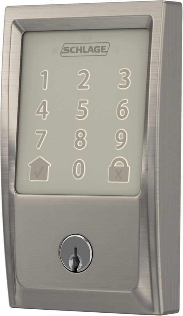 71-h2aa6cpL._AC_SL1500_.jpg Schlage Encode Smart Wi-Fi Deadbolt with Century Trim in Satin Nickel