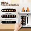7100fhDlxjL._AC_SL1500_.jpg Mecity 2 Slice Toaster Touch Screen 1.5" Wide Slot, Stainless Steel Smart Bread Toaster for Bagel Muffin Waffle Gluten Free Breads, Timer, Defrost, Reheat, 120V 825W