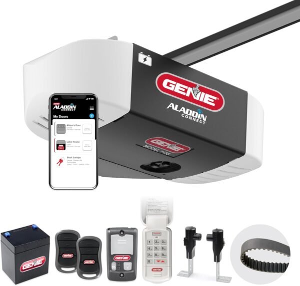 71055j1O5pL._AC_SL1500_.jpg Genie StealthDrive 7155 Connect Smartphone-Controlled Belt Drive Garage Door Opener - 1 Each