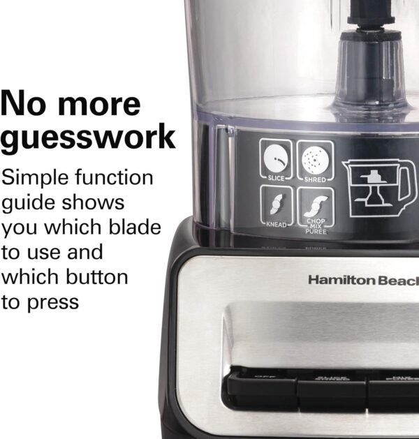 711A1dLe7KL._AC_SL1500_.jpg Hamilton Beach Stack & Snap Food Processor and Vegetable Chopper, BPA Free, Stainless Steel Blades, 14 Cup + 4-Cup Mini Bowls, 3-Speed 500 Watt Motor, Black (70585)