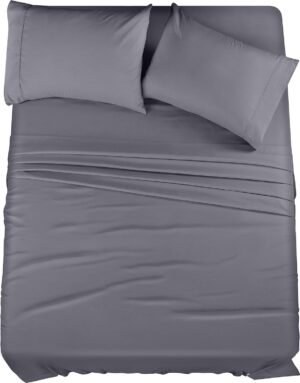 713afJ6oJL._AC_SL1500_.jpg Utopia Bedding Queen Bed Sheets Set - 4 Piece Bedding - Brushed Microfiber - Shrinkage and Fade Resistant - Easy Care (Queen, Grey)