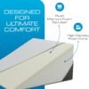 714f7zwOoWL._AC_SL1500_.jpg Kolbs Bed Wedge Pillow for Sleep Apnea, Sleeping Comfort, Relaxing, Acid Reflux, Heartburn and Back Pain Relief. Cushion for Sitting Up in Bed. Memory Foam Top, Chic Jacquard Washable Cover.