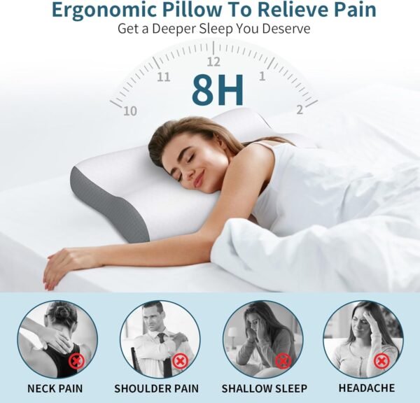 714nGhr-flL._AC_SL1500_.jpg Cervical Neck Pillow Memory Foam Pillows for Neck Pain Relief, Ergonomic Pillow for Shoulder Pain, Contour Pillow for Sleeping, Orthopedic Bed Pillows Neck Support for Side Back Stomach Sleepers