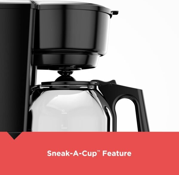 7164z5PNGxL._AC_SL1500_.jpg BLACK+DECKER 12-Cup Coffee Maker with Easy On/Off Switch, Easy Pour, Non-Drip Carafe with Removable Filter Basket, Vortex Technology, Black