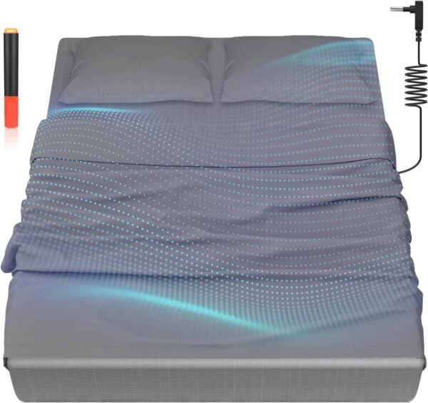716TDzI6UtL._AC_SL1500_.jpg Grounding Bedding Sheet Set, Bed Sheets and Pillowcase Set, 90% Organic Cotton+10% Pure Silver Organic Fitted Grounded Sheet for Improved Sleep, Pain Relief (Gray, King XL(78.4 * 80 * 15inch))