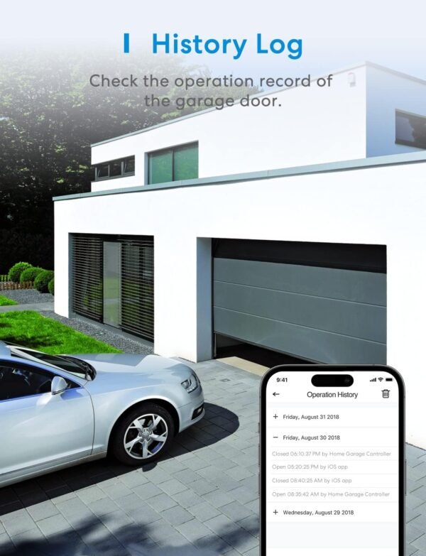 717BJsTQL._AC_SL1500_.jpg meross Smart Garage Door Opener Remote, Compatible with Apple HomeKit, Amazon Alexa, Google Assistant, SmartThings, Multiple Notification Modes, No Hub Needed