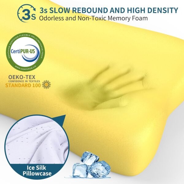 718OYJcKqiL._AC_SL1500_.jpg Cervical Neck Pillow Memory Foam Pillows for Neck Pain Relief, Ergonomic Pillow for Shoulder Pain, Contour Pillow for Sleeping, Orthopedic Bed Pillows Neck Support for Side Back Stomach Sleepers