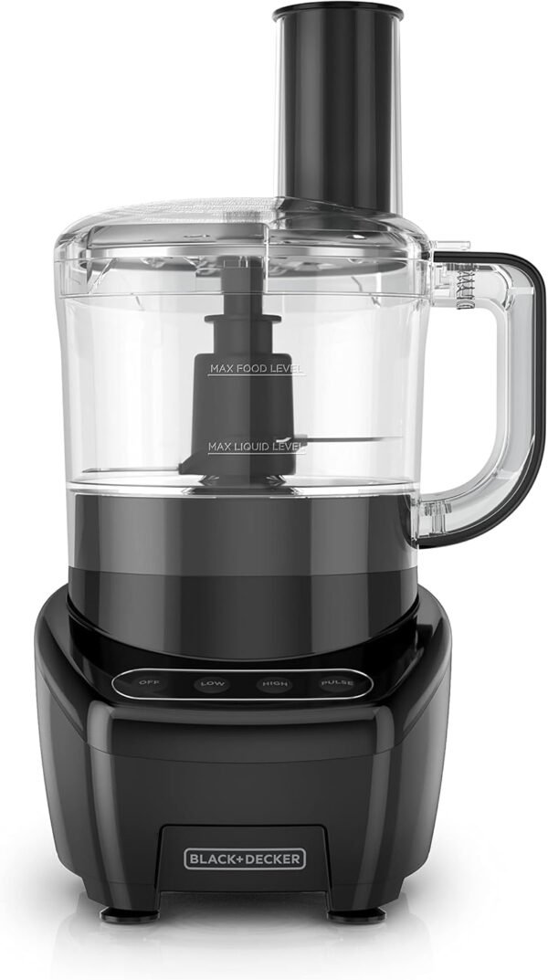 718W9p-1bkL._AC_SL1500_.jpg BLACK+DECKER Food Processor and Vegetable Chopper, Stainless Steel Blade, 8-Cup Capacity, 450W Power with Attachments to Shred, Slice, Mince, Grind, and Puree