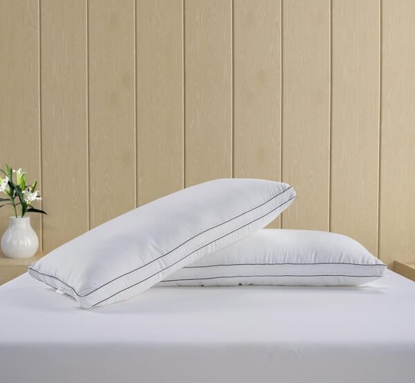 71AsM8RRtlL._AC_SL1500_.jpg LANE LINEN Pillows Standard Size Set of 4 (20"x26") - Soft Gusseted Bed Pillow for Back, Stomach or Side Sleepers - Hotel Quality Down Alternative Standard Pillows Pack of 4 - White