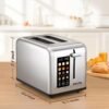 71B5asPyoqL._AC_SL1500_.jpg Mecity 2 Slice Toaster Touch Screen 1.5" Wide Slot, Stainless Steel Smart Bread Toaster for Bagel Muffin Waffle Gluten Free Breads, Timer, Defrost, Reheat, 120V 825W